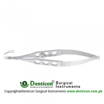 McPherson Micro Needle Holder Curved - Very Delicate - With Lock Stainless Steel, 10 cm - 4"